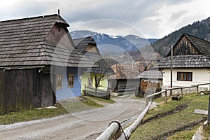 Wooden houses in Vlkolinec village, Slovak republic