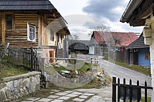 Wooden houses in Vlkolinec village, Slovak republic