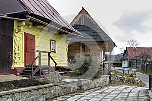 Wooden houses in Vlkolinec village, Slovak republic