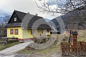 Wooden houses in Vlkolinec village, Slovak republic