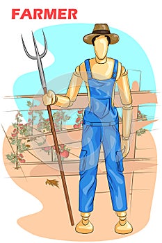 Wooden human mannequin Farmer