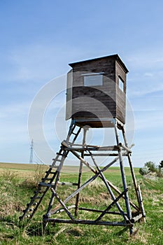 Wooden Hunters High Seat, hunting tower