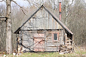 Wooden hut