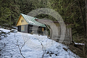 Wooden hut, Ilanovska valley, Low Tatras mountains, Slovakia