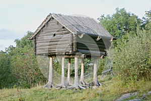 Wooden hut on legs