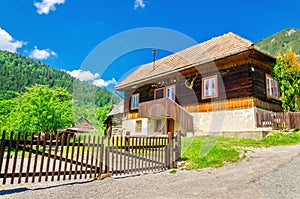 Wooden hut in traditional village, Slovakia