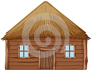 A wooden hut on white background