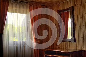 Wooden hut window photo