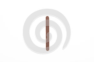 Wooden ice cream stick on white background isolated, flat lay top