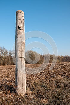 Wooden idol Slavic goddess Lada