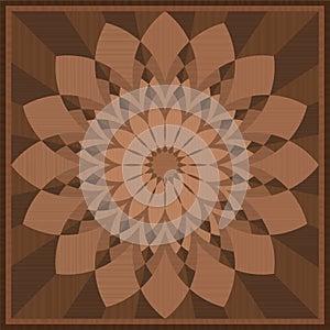 Wooden Intarsia Marquetry Pattern Wood Tile photo