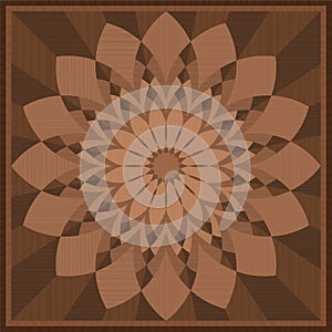 Wooden Intarsia Marquetry Pattern Wood Tile