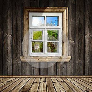 Wooden interior with window