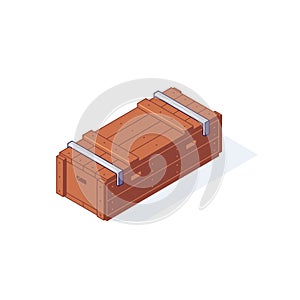 Wooden isometric box for cargo and shipping or warehoue concept.