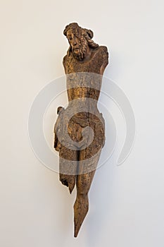 Wooden Jesus Little Statue Remains in Clerigos Church in Porto,