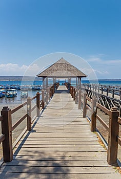 Wooden jetty at the Bali Barat National Park