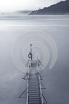 Wooden jetty at dusk