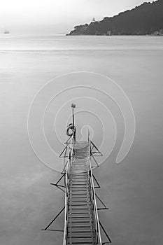 Wooden jetty at dusk