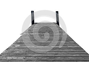 Wooden jetty isolated