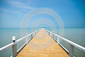 Wooden jetty over sea