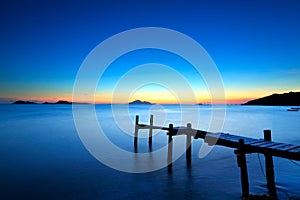 Wooden jetty with seascape