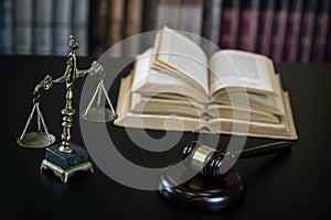 Wooden judge`s gavel. The criminal law.