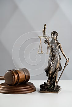 Wooden judge`s gavel.  The criminal law