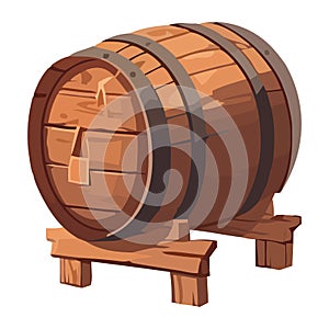 Wooden keg holds liquid for celebration