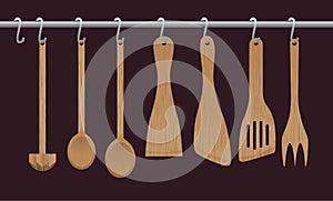 Wooden kitchen utensils