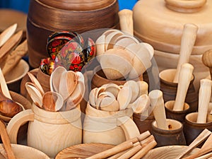 Wooden kitchen utensils