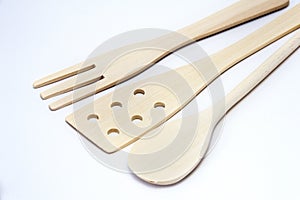 Wooden kitchen utensils set