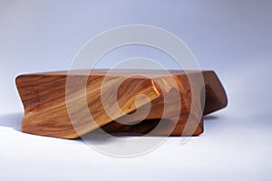 wooden kitchen ware on white background