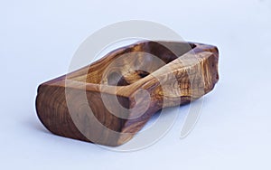 wooden kitchen ware on white background