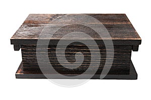 Wooden lacquered box on a white background