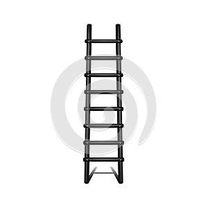 Wooden ladder in black design with shadow leading up