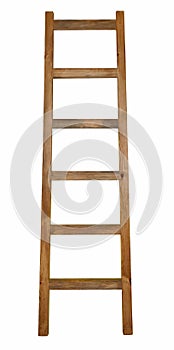 Wooden ladder isolated on white