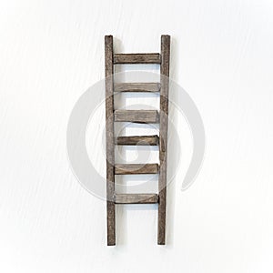 Wooden ladder isolated on white background