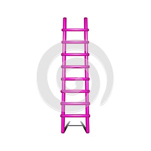 Wooden ladder in pink design with shadow leading up