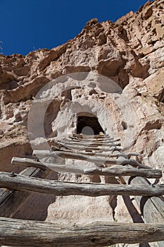 Wooden Ladder up to a Cave