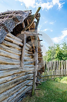 Wooden ladder used by the ancient Slavs