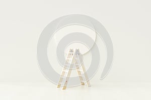 Wooden Ladder on white background