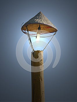 Wooden lamppost