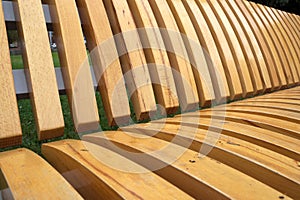 Wooden laths on a city shop