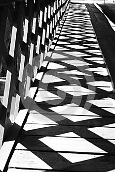 Wooden lattice structure and its shadows