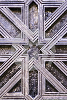 wooden latticework with a star in the center, detail of the cathedral mosque of Cordoba