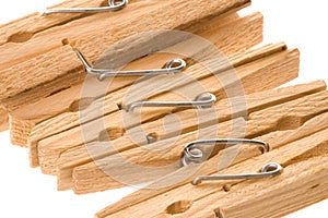 Wooden laundry pegs