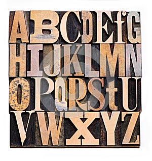 Wooden Letterpress Alphabet