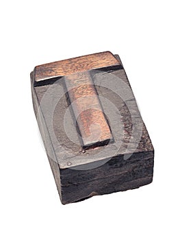 Wooden letterpress T block