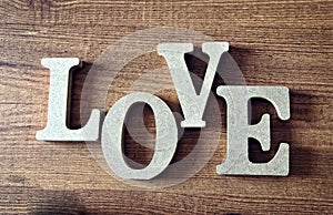 Wooden letters with word love