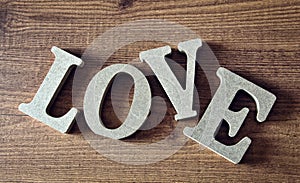 Wooden letters with word love